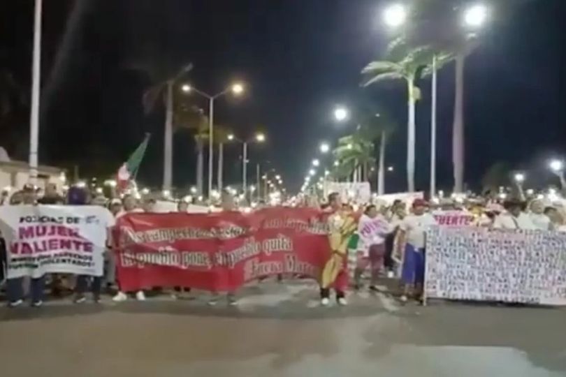 “¡Fuera Layda Sansores!”: nueva protesta en Campeche en apoyo a policías inconformes