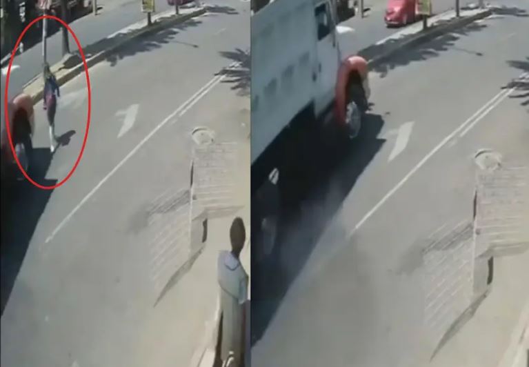 Mujer cruza la calle, queda en punto ciego y ocurre la tragedia