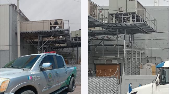Inspeccionó Protección Civil calderas de empresa Cimarrón tras reporte de fuerte olor a gas en la colonia Obrera