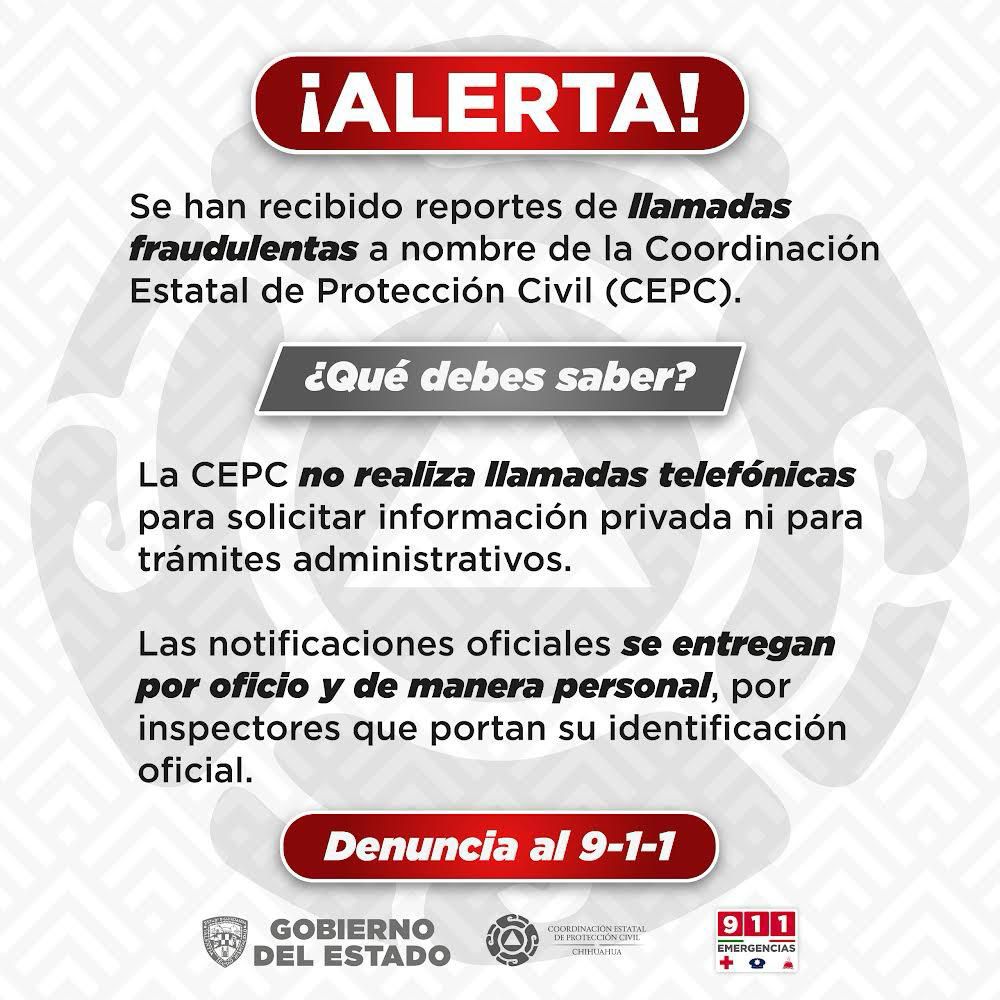 Alerta Protección Civil por llamadas falsas a nombre de la institución
