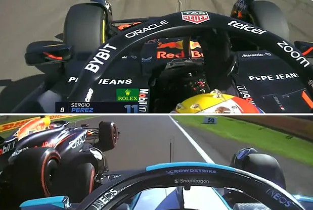 Checo Pérez se la mienta a Leclerc y Max Verstappen avienta el auto a Hamilton