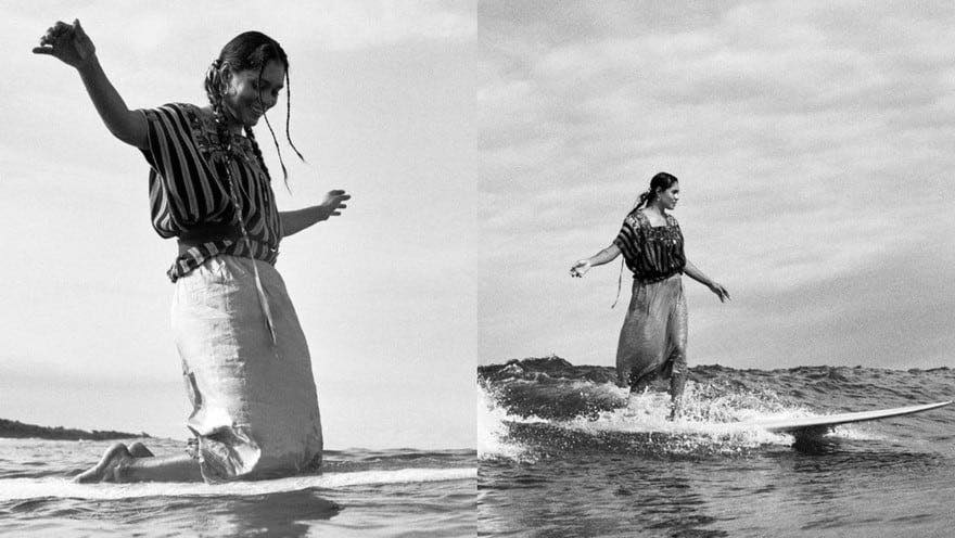 ¿Quién es Patricia Ornelas, la surfista mexicana que doma las olas vestida con huipil?