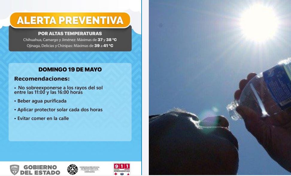 Continúa alerta preventiva por altas temperaturas para este domingo