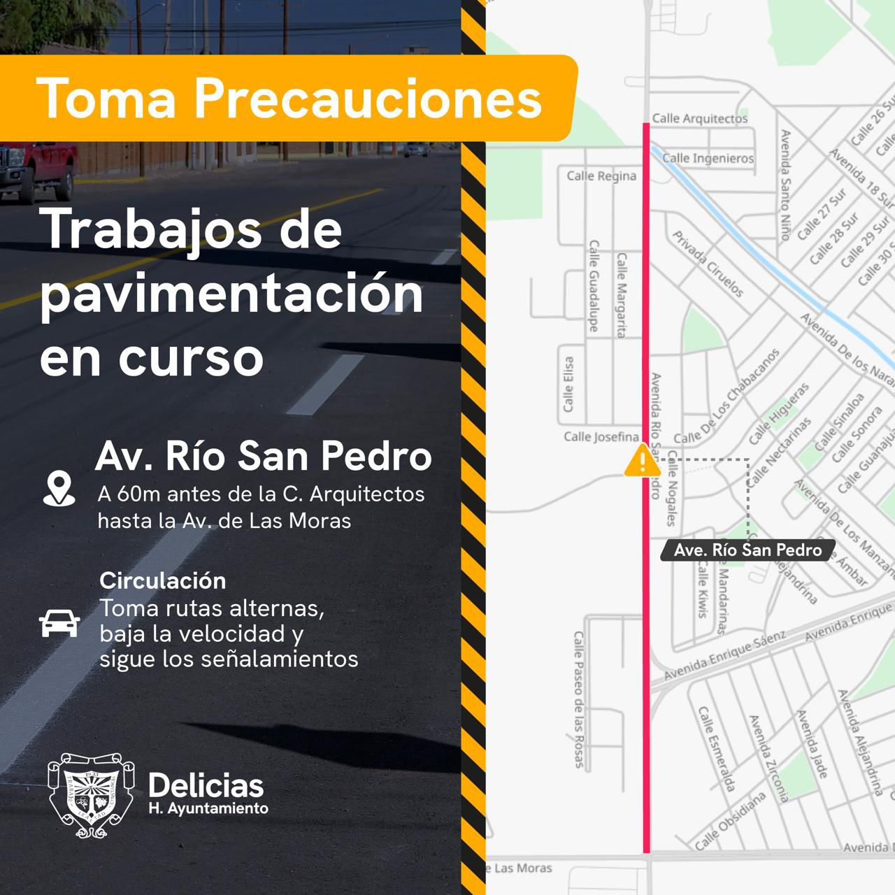 Obras públicas solicita tomar precauciones por trabajos en la Río San Pedro