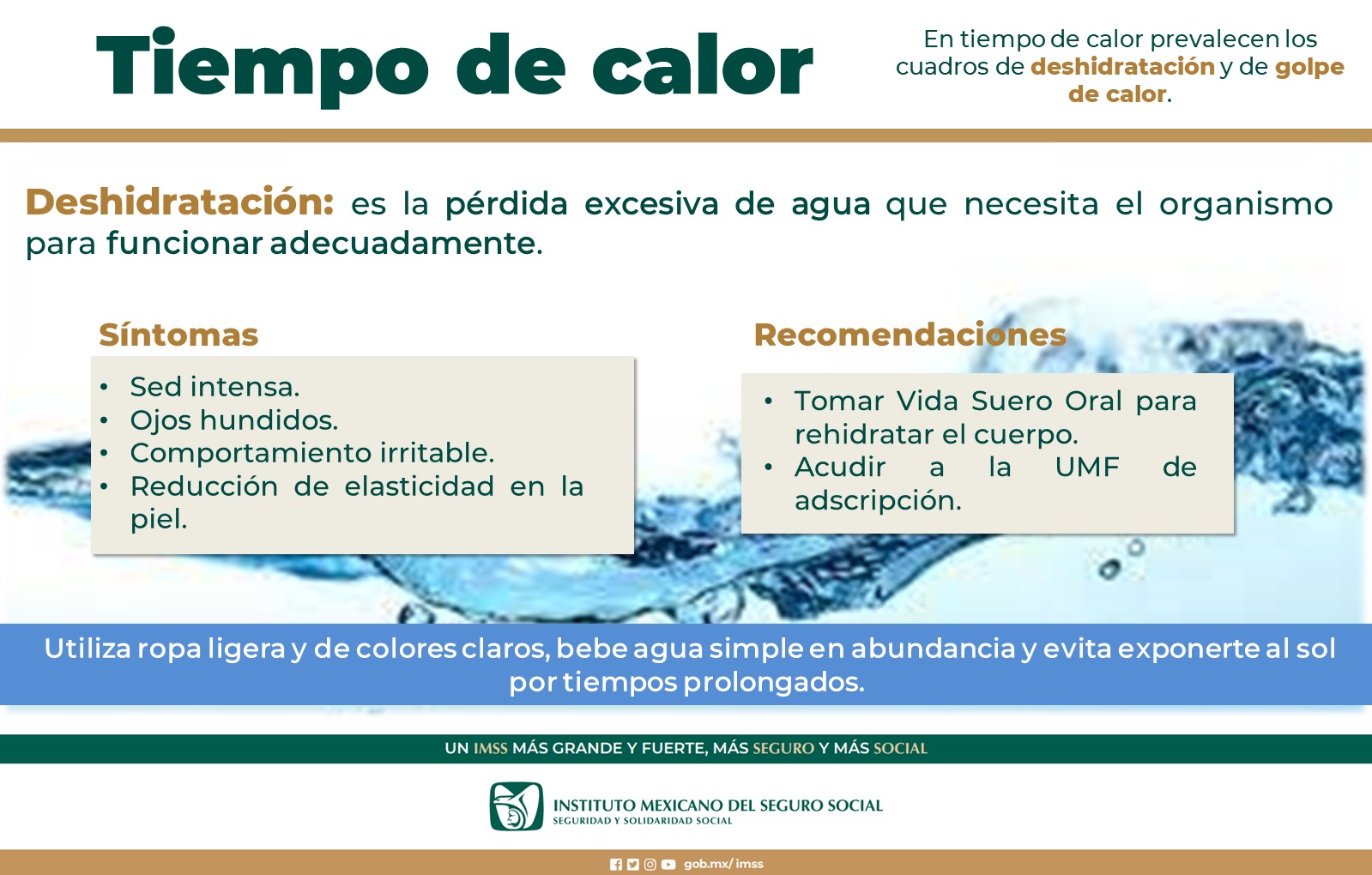 Exhorta IMSS Chihuahua prevenir deshidratación en menores de edad
