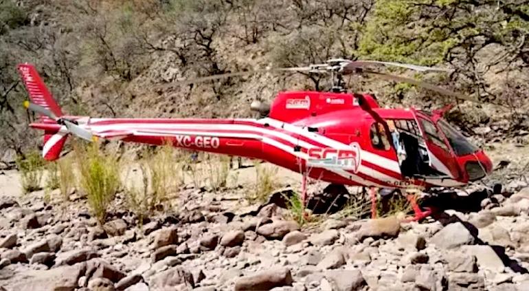 Aterriza de emergencia helicóptero en la frontera Chihuahua-Durango