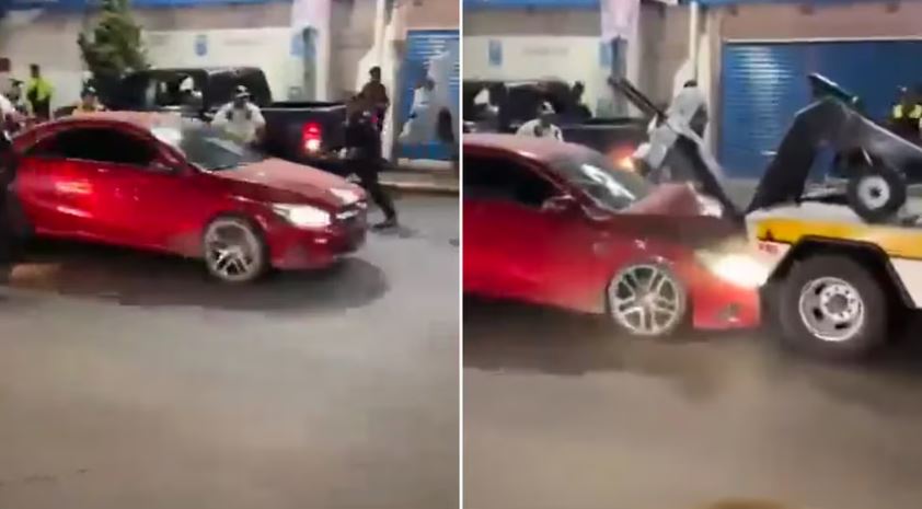 Mujer intenta evitar un retén y choca contra grúa mientras viajaba con su hija de 2 años