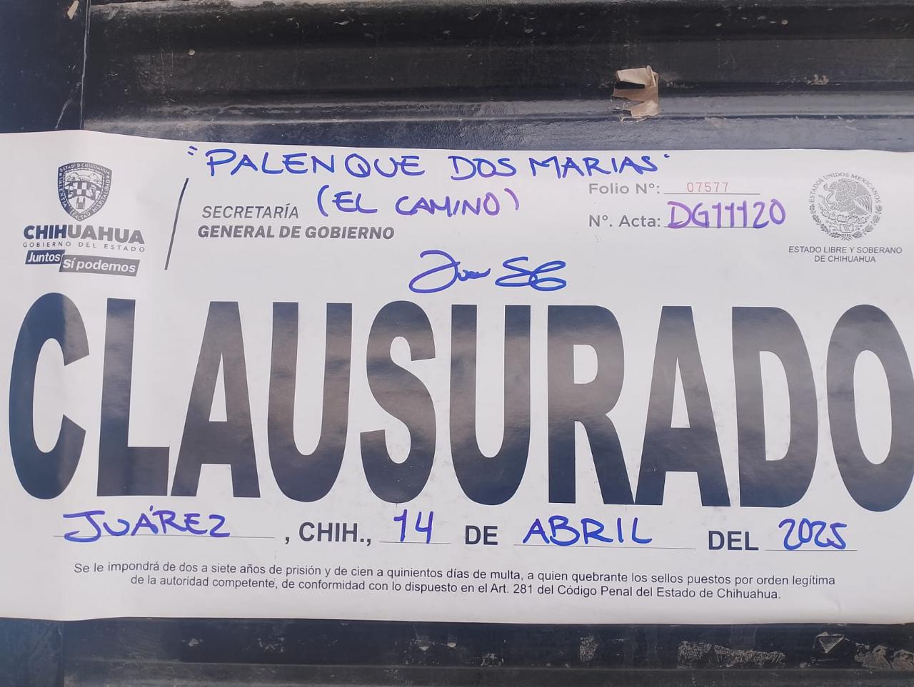 Clausura Gobernación Estatal 14 establecimientos durante la última semana