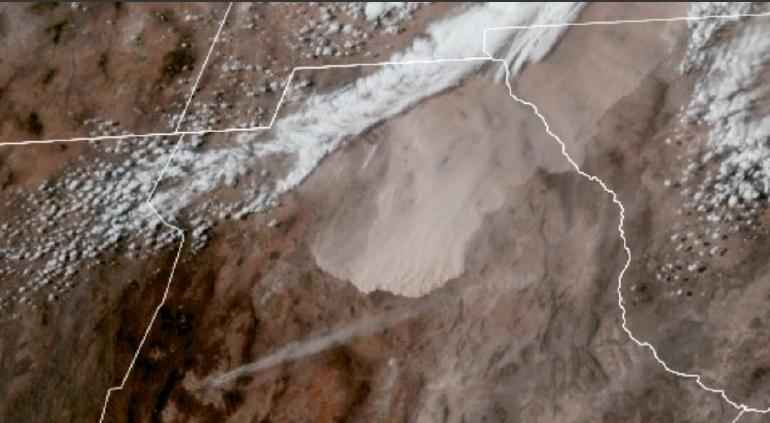 Asi se vio la tormenta de de arena desde vista satelital