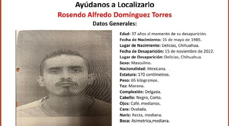 Buscan a Rosendo Domínguez, desapareció hace 2 años en Delicias