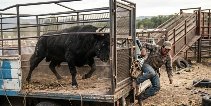 toro ataca a hombre dentro de camión en Pakistán durante descarga de ganado