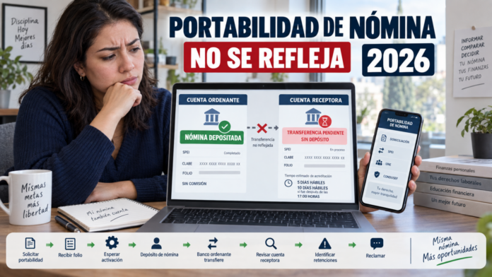 Portabilidad de nómina no se refleja 2026 entre banco ordenante y receptor