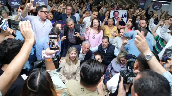 Militantes del PAN Chihuahua durante encuentro de respaldo a César Jáuregui y llamados a la unidad